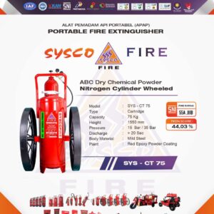 portablefireextinguisher, syscofire, abcdrychemicalpowder, nitrogencylinderextinguisher, fireprotection, firefightingequipment, safetysolutions, apar 75 Kg Chemical Powder, alat pemadam api besar 75 Kg Chemical Powder