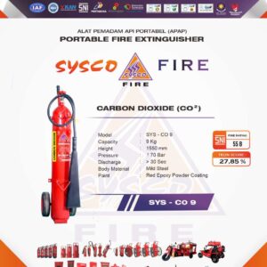 portablefireextinguisher, syscofire, carbondioxidefireextinguisher, fireprotection, firefightingequipment, safetysolutions, emergencypreparedness, apar 9 Kg Carbon Dioxide CO², alat pemadam api 9 Kg Carbon Dioxide CO²