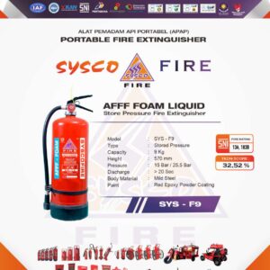 apar 9 Kg foam liquid, alat pemadam api 9 Kg Foam Liquid , portablefireextinguisher, syscofire, afffoamliquid, fireprotection, firefightingequipment, safetysolutions, emergencypreparedness