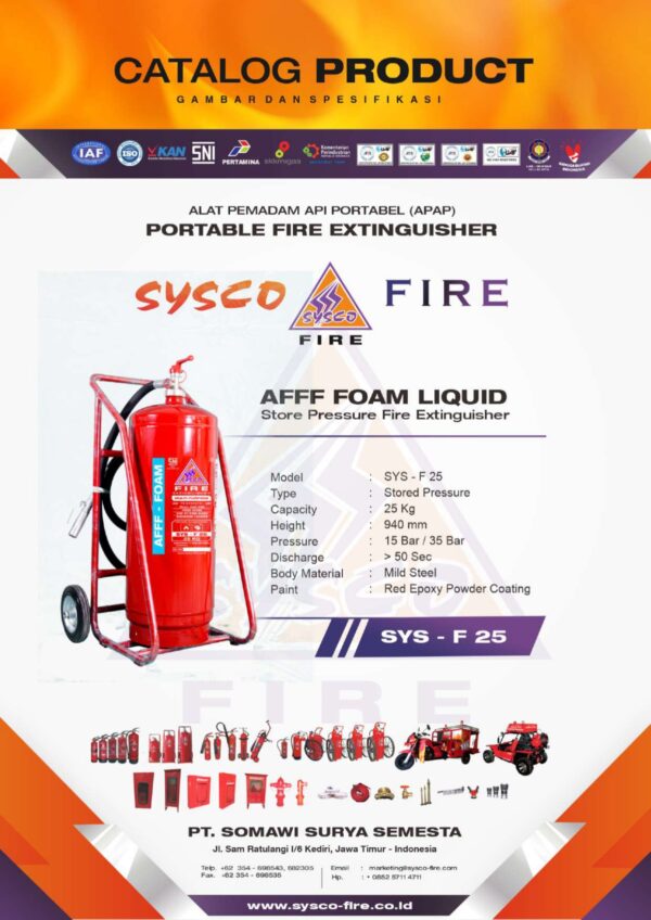 portablefireextinguisher, syscofire, fireprotection, safetysolutions, firefightingequipment, industrialfireextinguisher, emergencypreparedness, apar 25 Kg foam liquid, alat pemadam api 25 Kg foam liquid