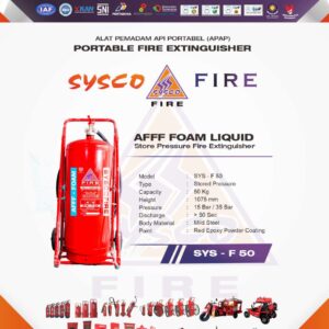 PortableFireExtinguisher, AFFFfoamLiquid, FireSafety, SyscoFire, FireProtection, EmergencyEquipment, IndustrialSafety, apar 50 Kg foam liquid, alat pemadam api 50 Kg Foam Liquid
