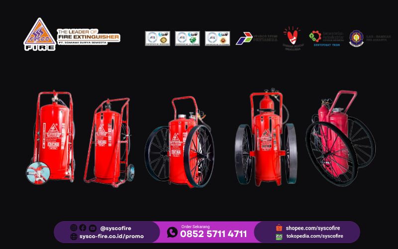 Jenis kapasitas alat pemadam api beroda