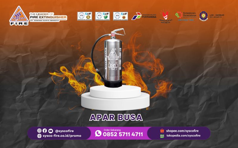 Penggunaan Alat Pemadam Api berbahan foam (busa) cocok untuk memadamkan kebakaran kelas A dan B dengan cara menyelimuti bahan terbakar dan mencegah oksigen masuk.