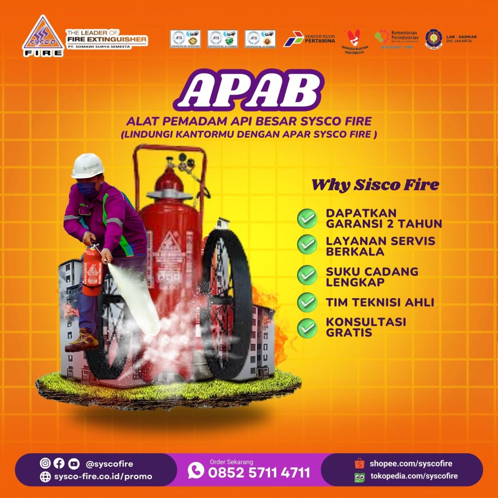 Cara kerja alat pemadam api besar, dengan penjelasan ringkas.