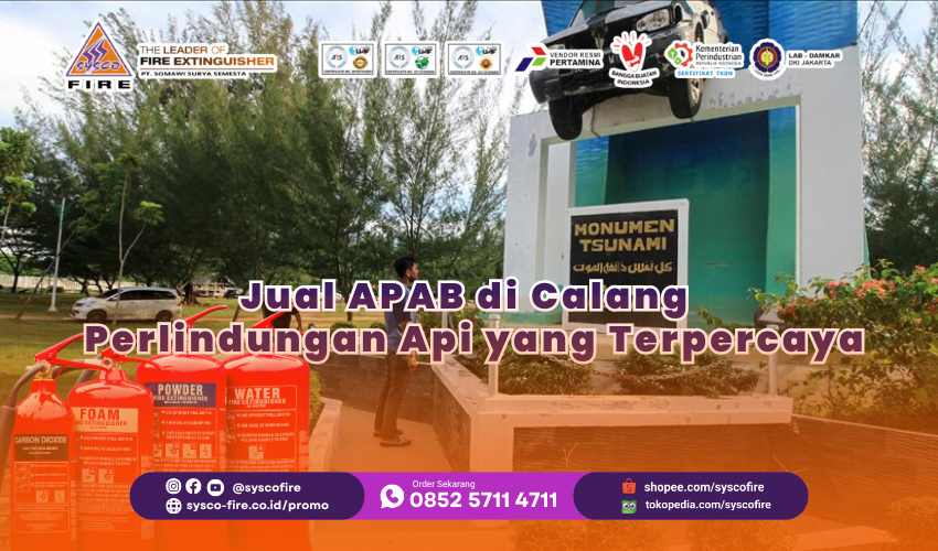 Perlindungan kebakaran di Calang – APAB di sekitar monumen kota