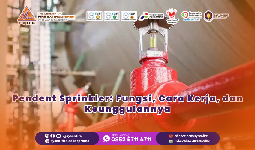 Pendent Sprinkler Sistem Pemadam Kebakaran Otomatis