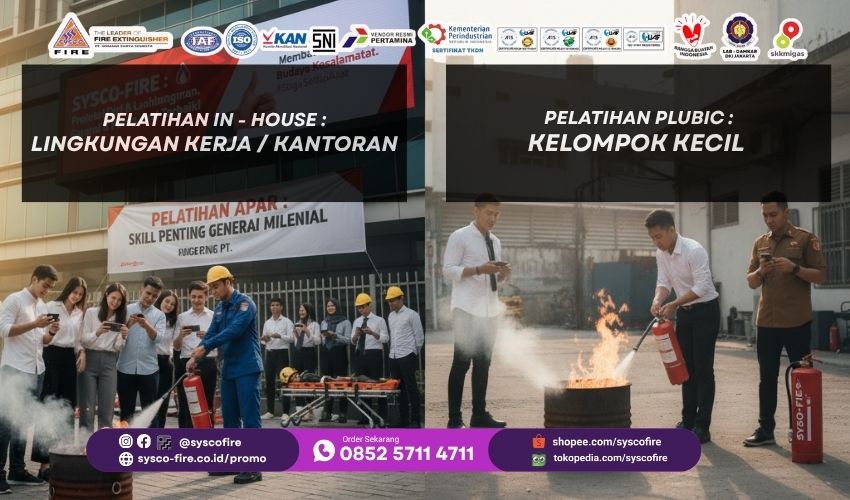 pelatihan apar, training apar milenial, sertifikasi apar, biaya pelatihan apar, apar sysco fire, keselamatan kerja, budaya kerja modern