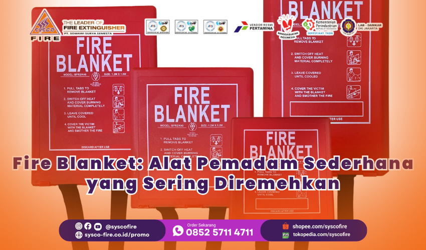 Fire blanket selimut tahan api untuk memadamkan kebakaran kecil