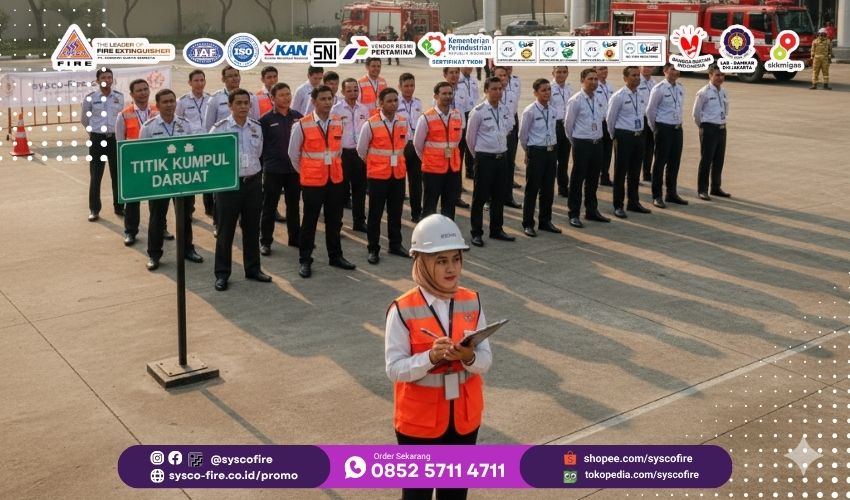 SimulasiKebakaranGedung, FireDrill, EvakuasiDarurat, KeselamatanKerja, K3GedungBertingkat, TanggapDarurat, ProteksiKebakaran