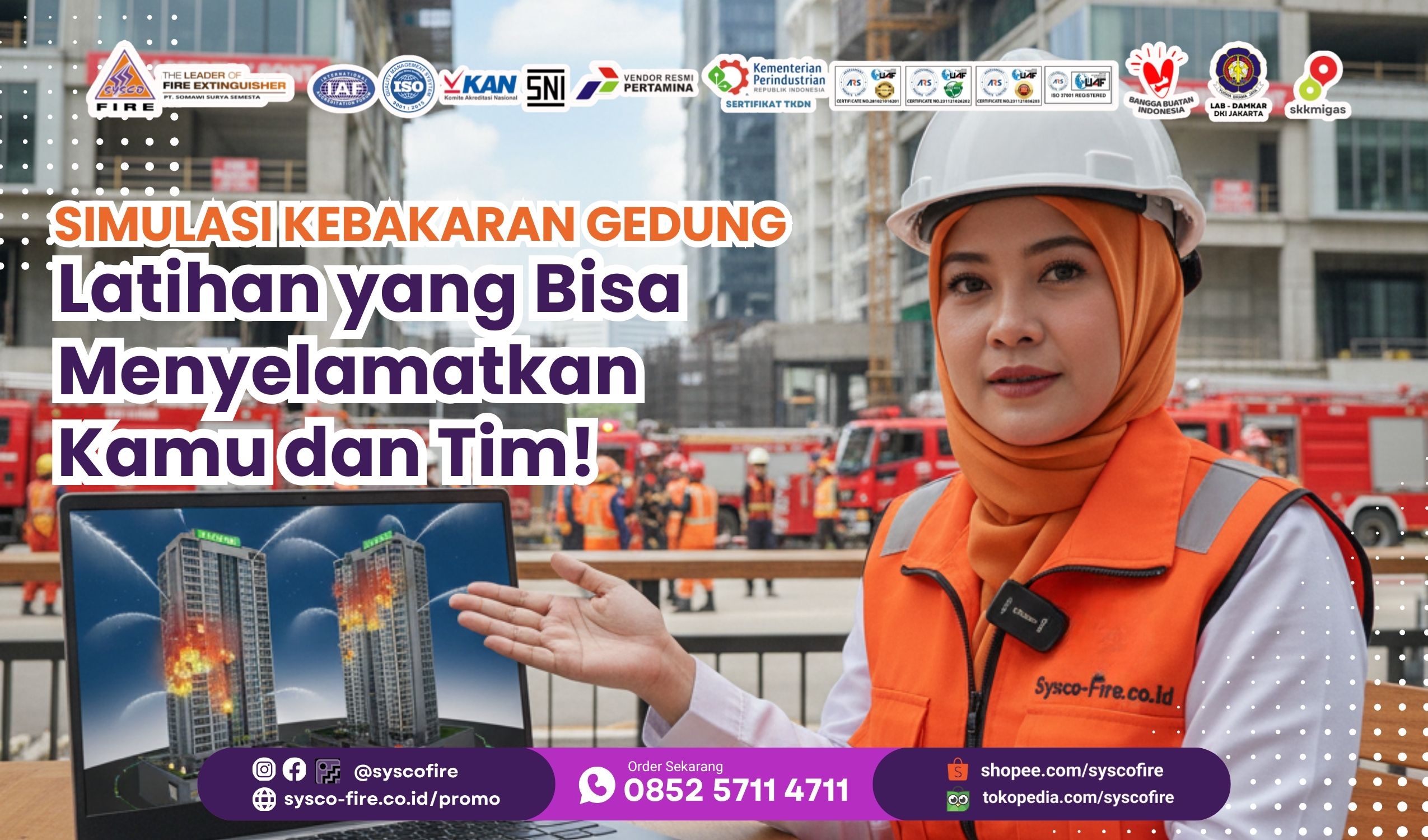SimulasiKebakaranGedung, FireDrill, EvakuasiDarurat, KeselamatanKerja, K3GedungBertingkat, TanggapDarurat, ProteksiKebakaran