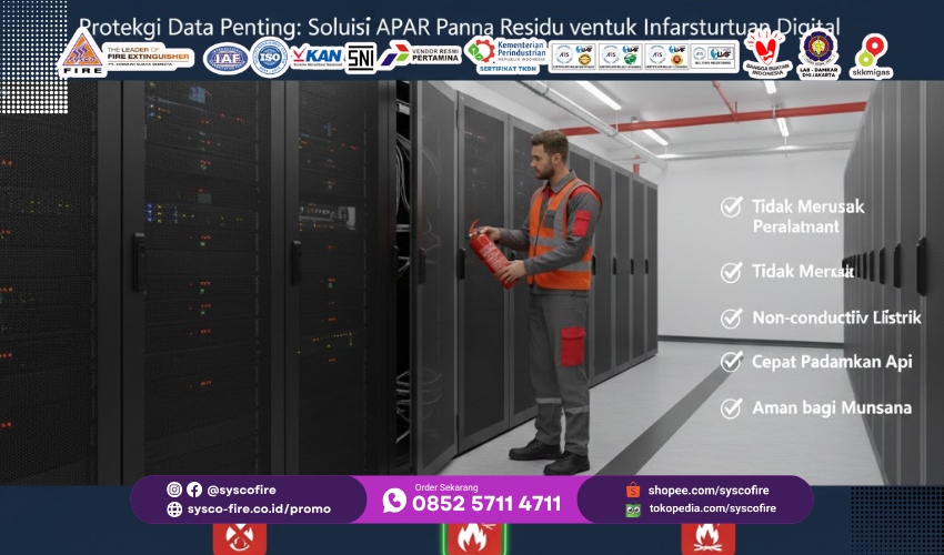 APAR Server Non-Residu, Pemadam Api Ruang Server, Proteksi Data Center, APAR Clean Agent, APAR Elektronik Aman, Keselamatan Server Terbaik, Pencegah Api IT, Solusi Kebakaran Server, APAR Tanpa Rusak, Data Center Aman