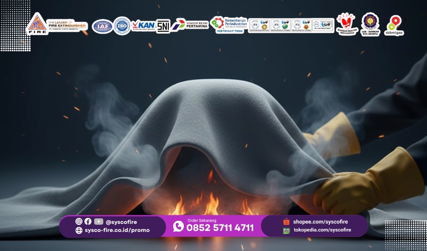 Teknik Smothering Api, Memadamkan Oksigen Api, Selimut Api Efektif, APAR CO2 Pemadam, Isolasi Oksigen Kebakaran, Teknik Penutupan Api, Pemadaman Tanpa Air, Pencegah Api Oksigen, Metode Pemadam Aman, Api Kehabisan Udara