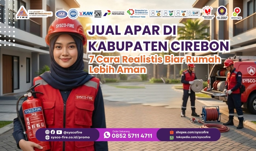 Distributor APAR Kabupaten Cirebon, Toko alat pemadam kebakaran terdekat, Harga tabung pemadam api murah, Supplier safety equipment Cirebon, Isi ulang APAR Cirebon berkualitas, Proteksi kebakaran gudang logistik, Jual alat pemadam api ringan, Layanan refill pemadam kebakaran, Alat keselamatan kerja Jawa Barat, Pemadam api portable standar Damkar.